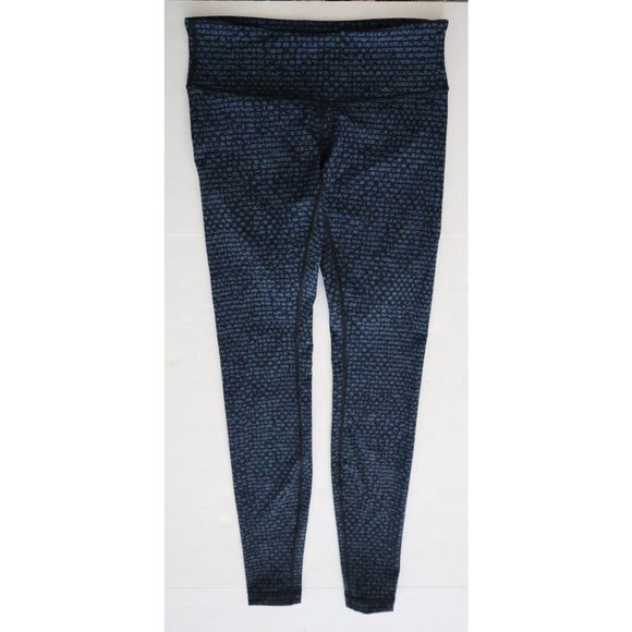 Lululemon T30416 Women's Sz 6/S Blue/Black Wunder Under Full On Leggings - Picture 1 of 9